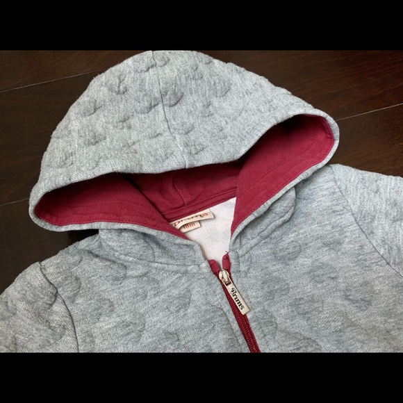 Brums 3D heart print zipper hooded jacket, 18 mo - Picture 2 of 6